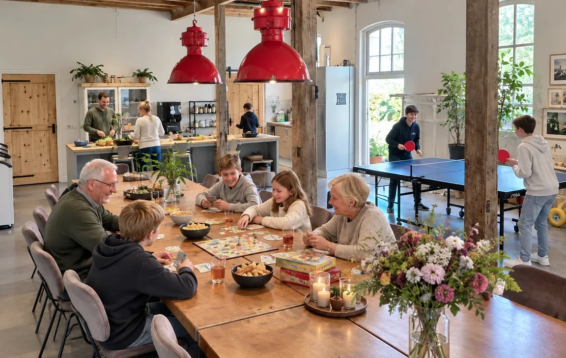 Samen verblijven in de groepsruimte van Hoeve Koning Willem III
